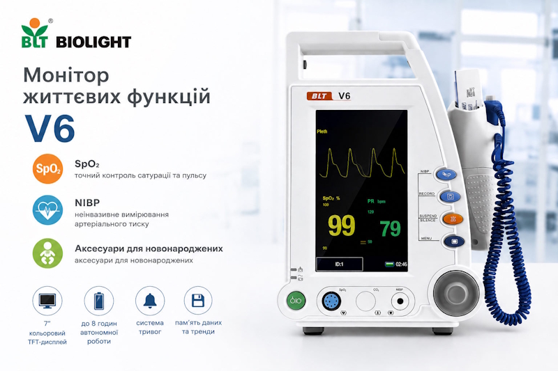 Монітор V6 - надійний контроль життєвих показників пацієнта